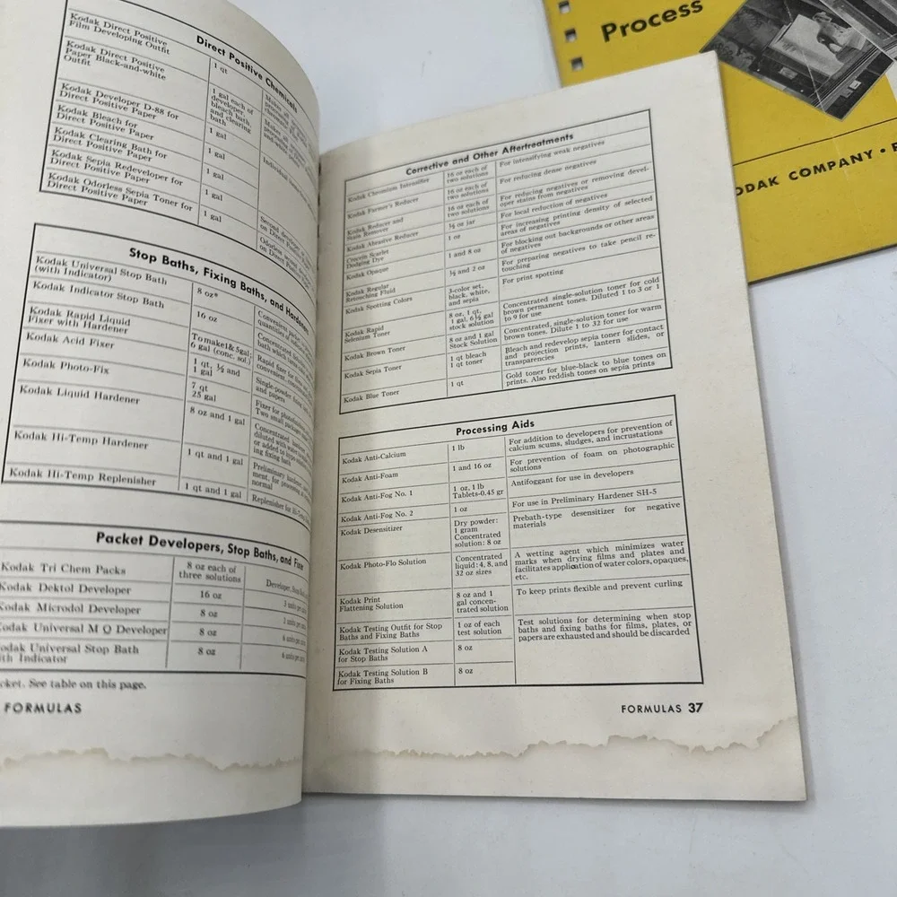 Kodak Photography Data Books. Lot Of 4 Paperback Books. 1949-1956